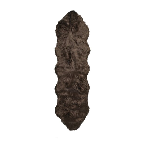 Luxe Home Decor Gordon Faux Sheepskin Double Rug1-PieceChocolate2'x6'